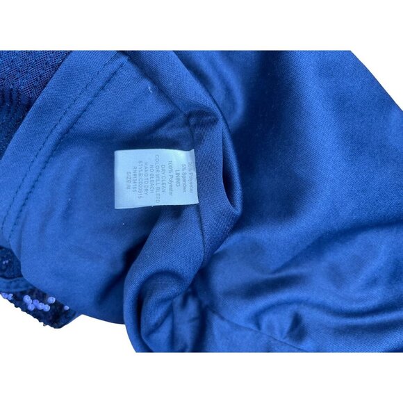 Cefian Blue Sequin Mini Dress With Adjustable Straps & Back Zipper Size M - Picture 6 of 8